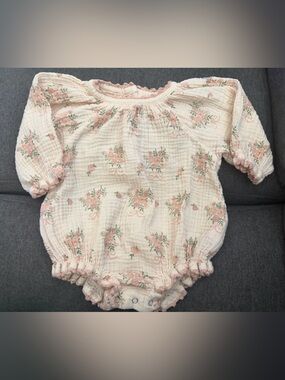Wild Wawa Pink Floral Cotton Baby One-Piece Bodysuit
